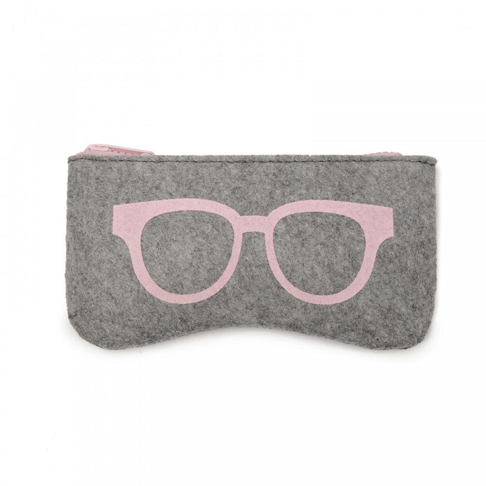 Soft Felt Glasses Case – Grey and Pink