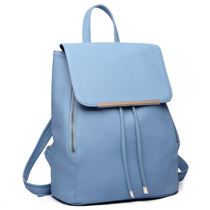 PU Leather Fashion Backpack – Light Blue
