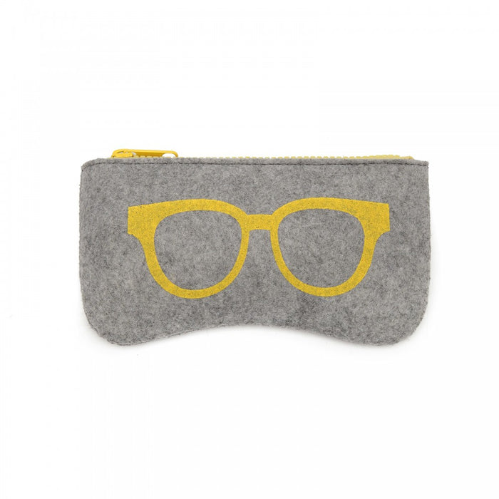 Soft Felt Glasses Case – Grey and Yellow
