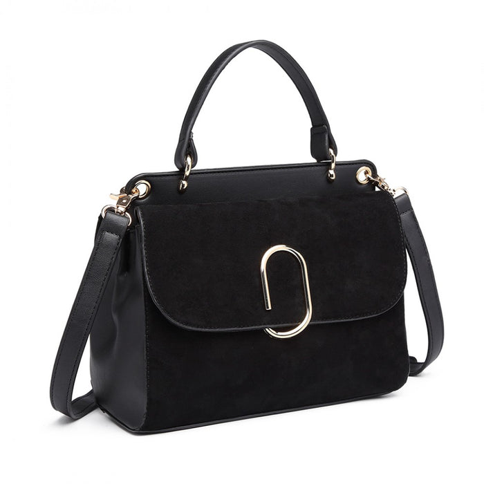 Women's PU Leather Handbag Shoulder Bag – Black
