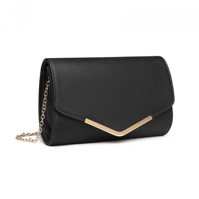 Vegan Envelope Clutch Bag – Black