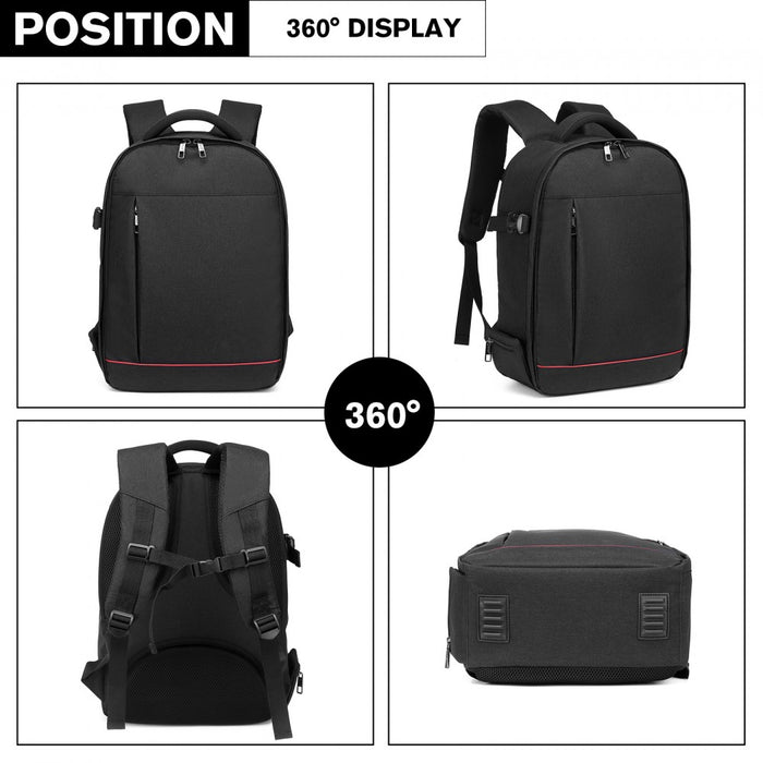 Water-Resistant Shockproof Dslr Camera Backpack – Black