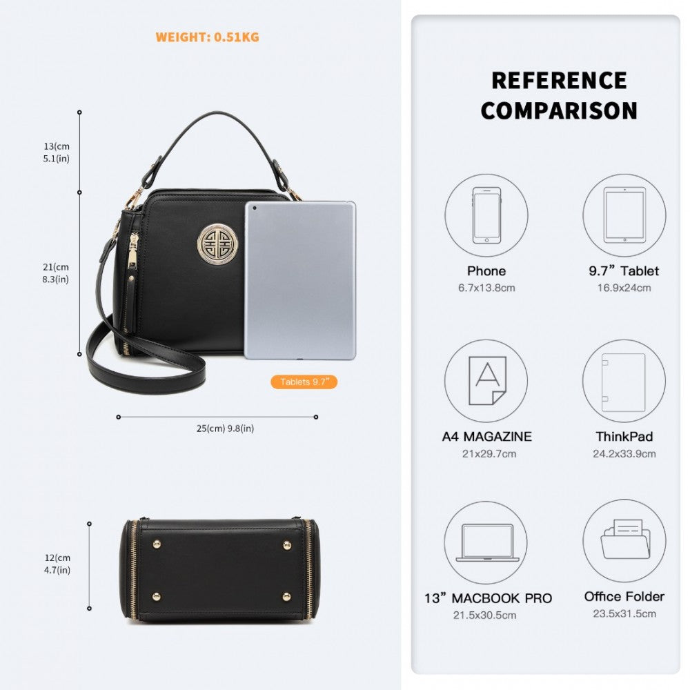 PU Leather Crossbody Bag – Black
