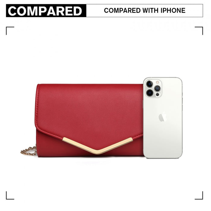 Vegan Envelope Clutch Bag – Red