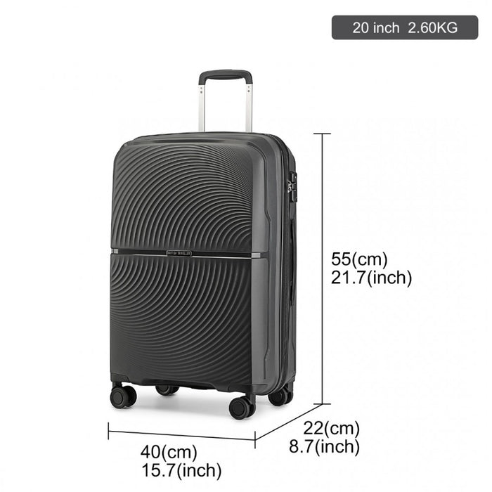 Spinner PP Hard Shell Suitcase with TSA Lock – 20-Inch – Black
