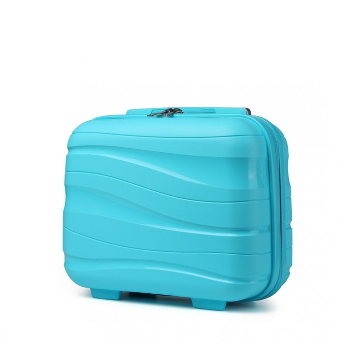 Lightweight Polypropylene Hard Shell Vanity Case – 14-Inch – Blue