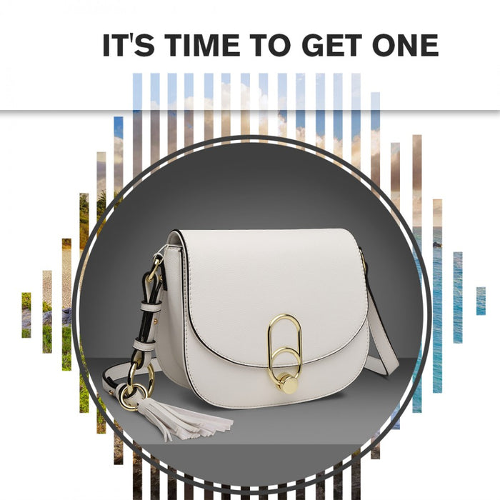 Crossbody Saddle Bag – White