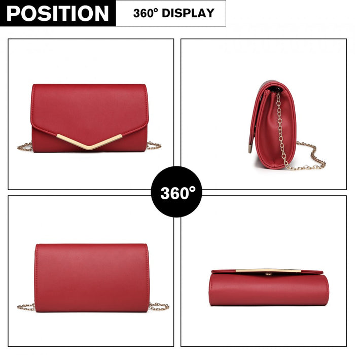 Vegan Envelope Clutch Bag – Red