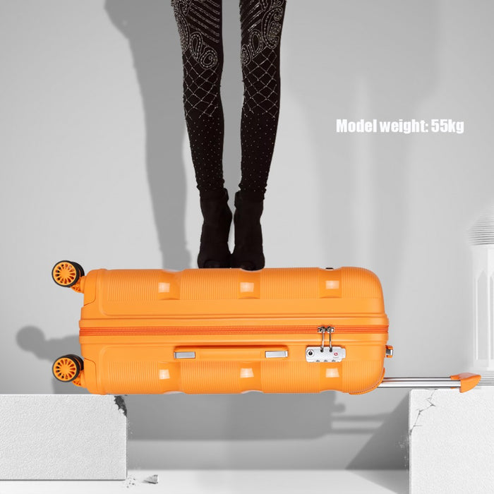 Bright PP Hard Shell Carry-On Cabin Suitcase – 20-Inch – Orange