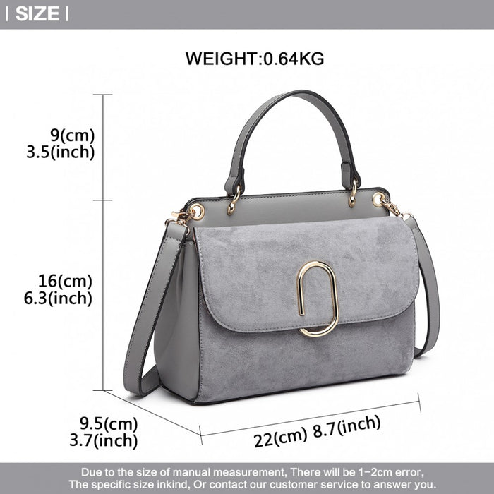 Women's PU Leather Handbag Shoulder Bag – Grey