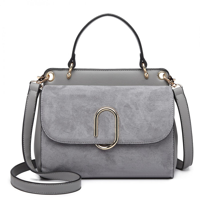 Women's PU Leather Handbag Shoulder Bag – Grey