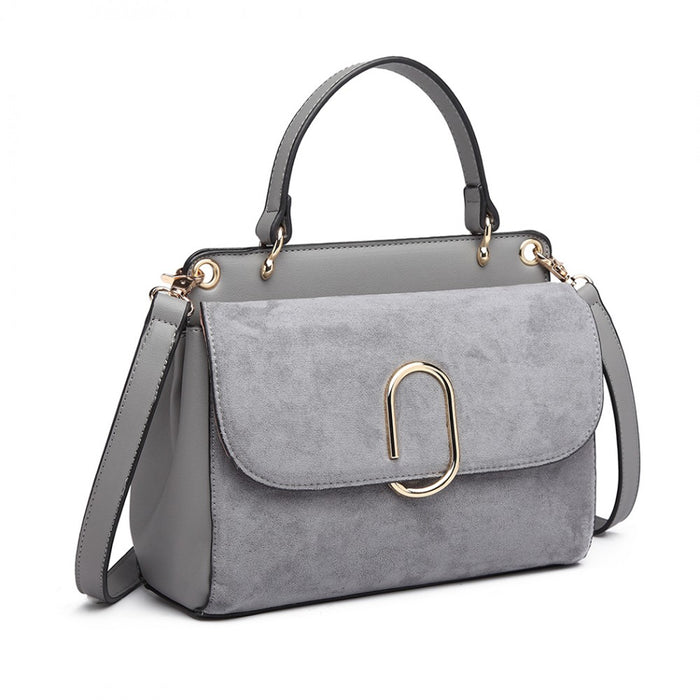 Women's PU Leather Handbag Shoulder Bag – Grey