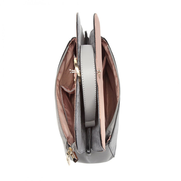 Women's PU Leather Handbag Shoulder Bag – Grey