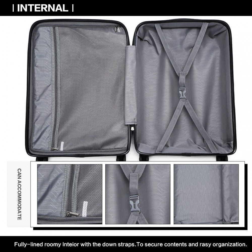 Multi-Texture PP Hard Shell Suitcase – 24-Inch – Classic Collection – Black