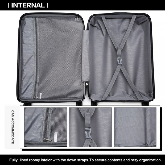 Multi-Texture PP Hard Shell Suitcase – 20-Inch – Classic Collection – Black