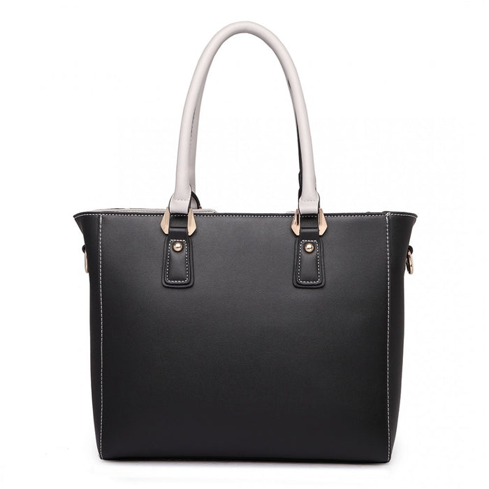 PU Leather V-Shape Shoulder Handbag – Grey