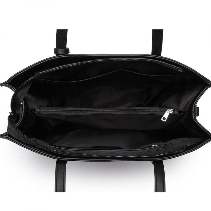 Glossy Detail Shoulder Bag – Black