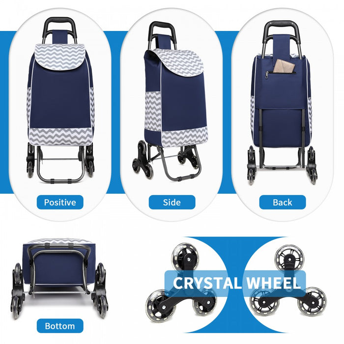 6 Wheel Push Shopping Trolley – EQ2043 – Navy