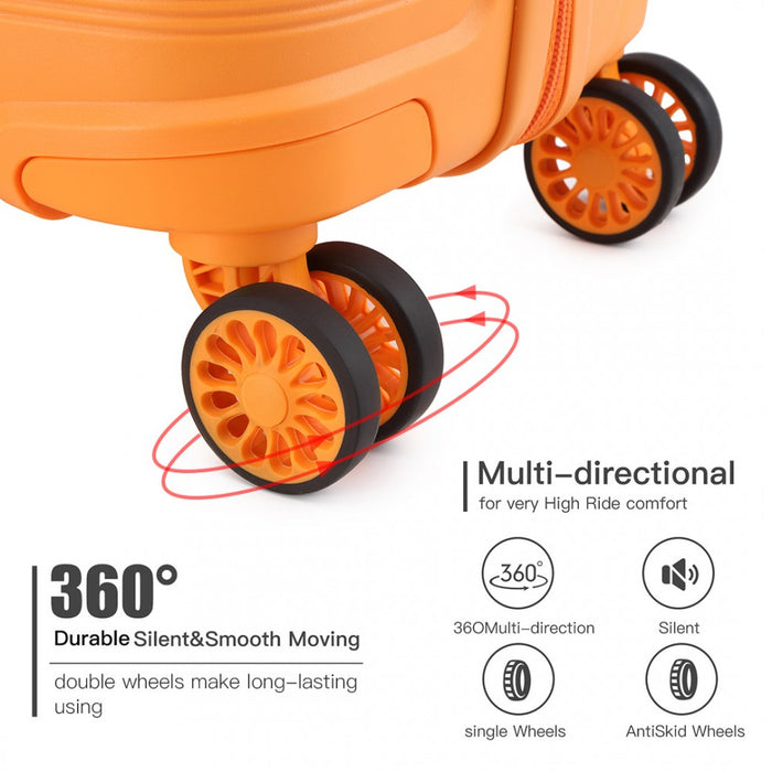 Bright PP Hard Shell Carry-On Cabin Suitcase – 20-Inch – Orange