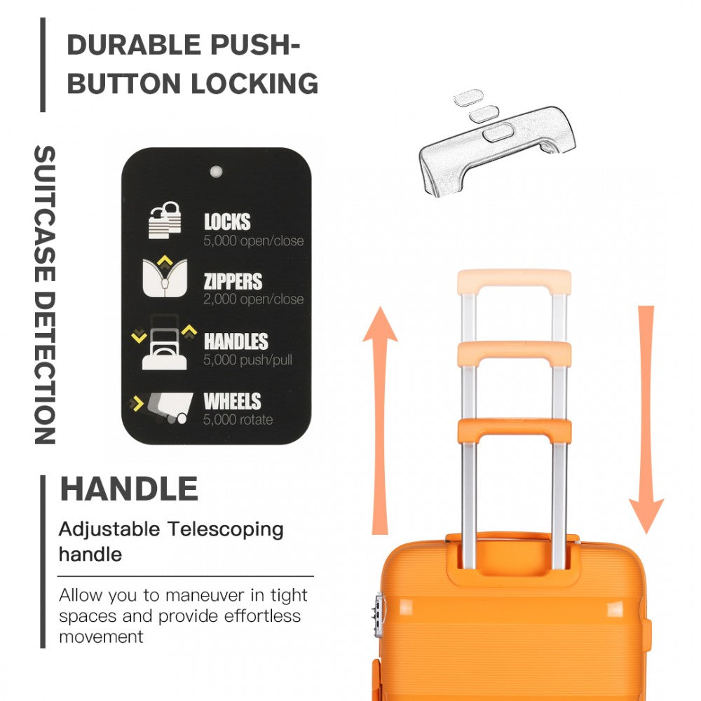 Bright PP Hard Shell Carry-On Cabin Suitcase – 20-Inch – Orange