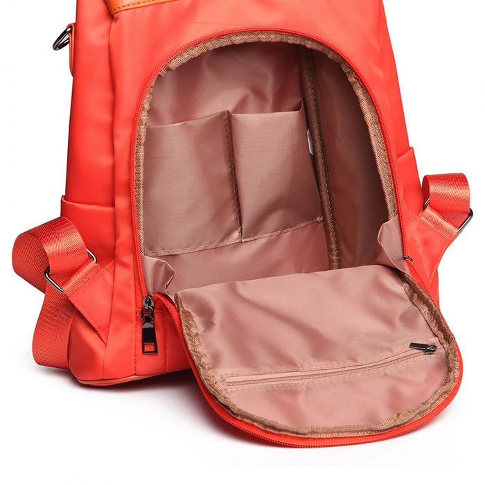 Two Way Backpack Shoulder Bag with Pom Pendant – Orange