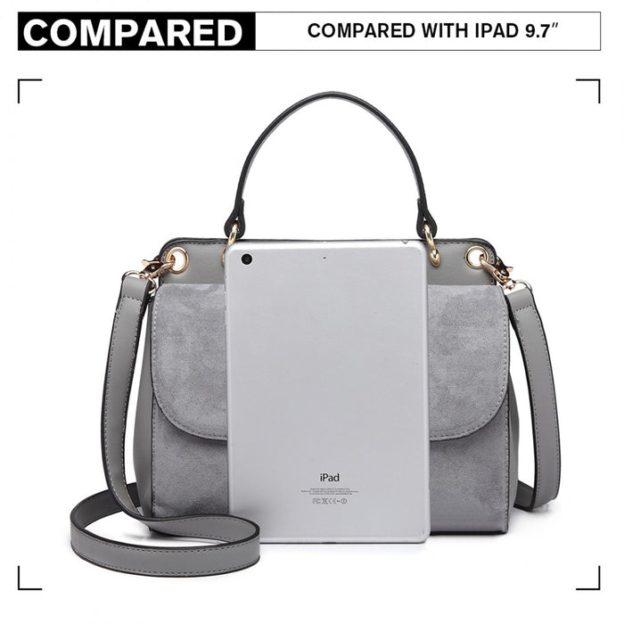 Women's PU Leather Handbag Shoulder Bag – Grey