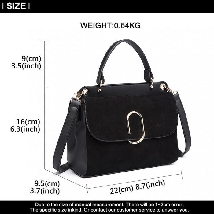 Women's PU Leather Handbag Shoulder Bag – Black