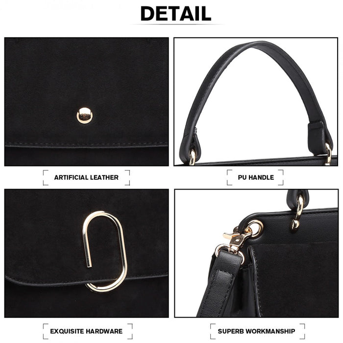 Women's PU Leather Handbag Shoulder Bag – Black