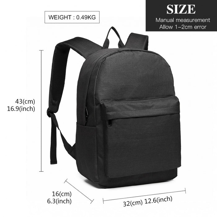 Polyester Everyday Backpack with Design – Black