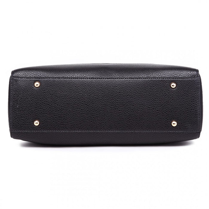 Textured PU Leather Medium Size Classic Tote Bag Shoulder Bag