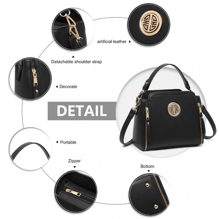 PU Leather Crossbody Bag – Black