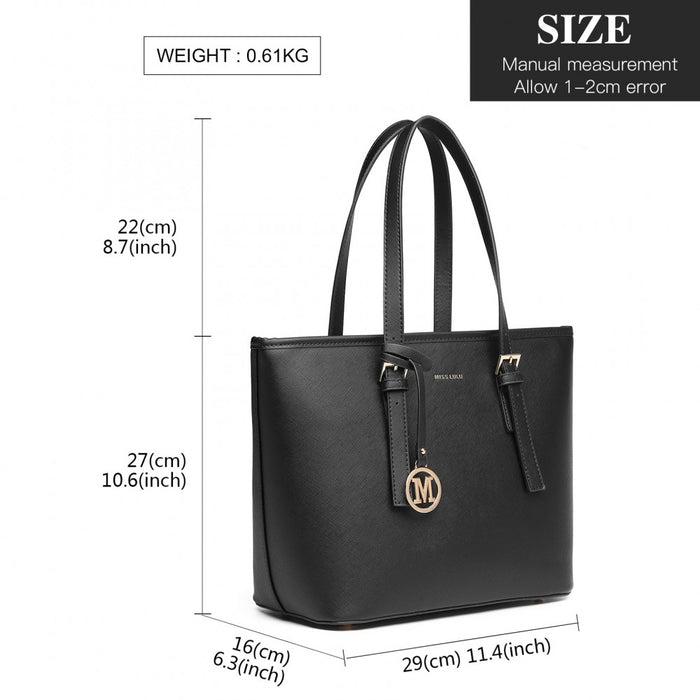 Minimalist Tote Handbag Structured – Black