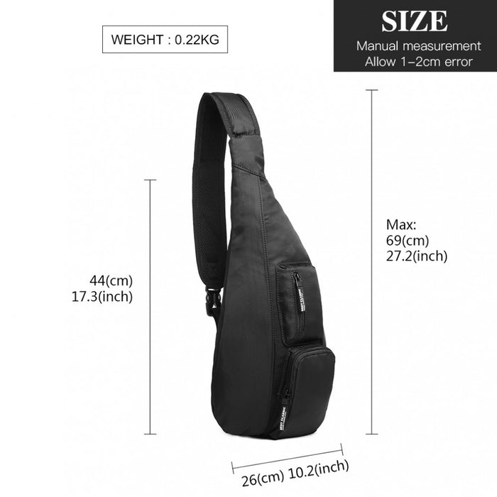 Casual Single Strap Sling Backpack – Black