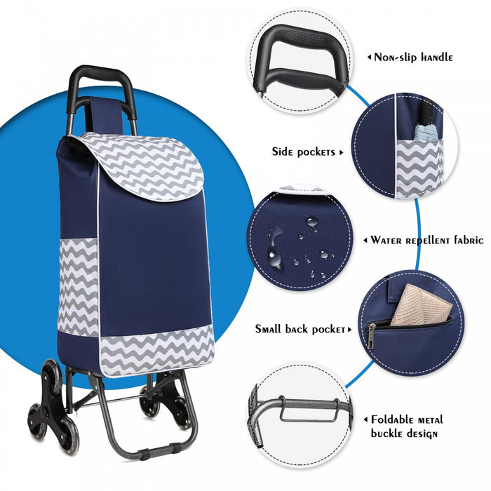 6 Wheel Push Shopping Trolley – EQ2043 – Navy