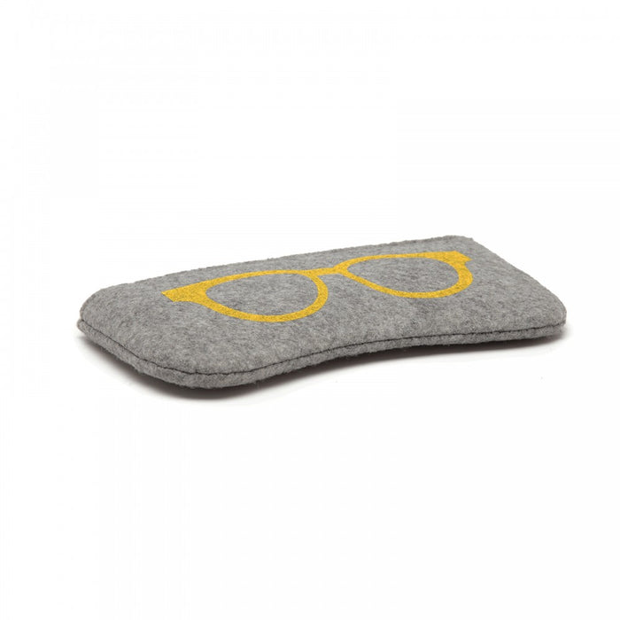Soft Felt Glasses Case – Grey and Yellow