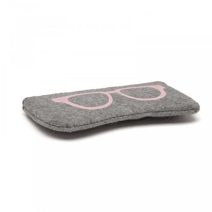 Soft Felt Glasses Case – Grey and Pink