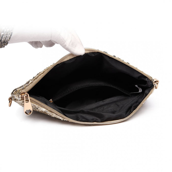 Sequins Clutch Evening Bag Light – Gold