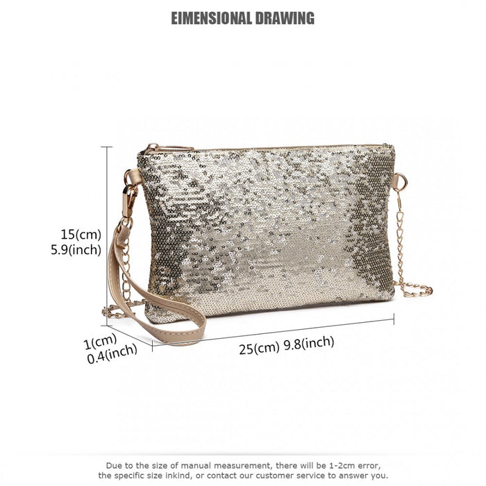 Sequins Clutch Evening Bag Light – Gold