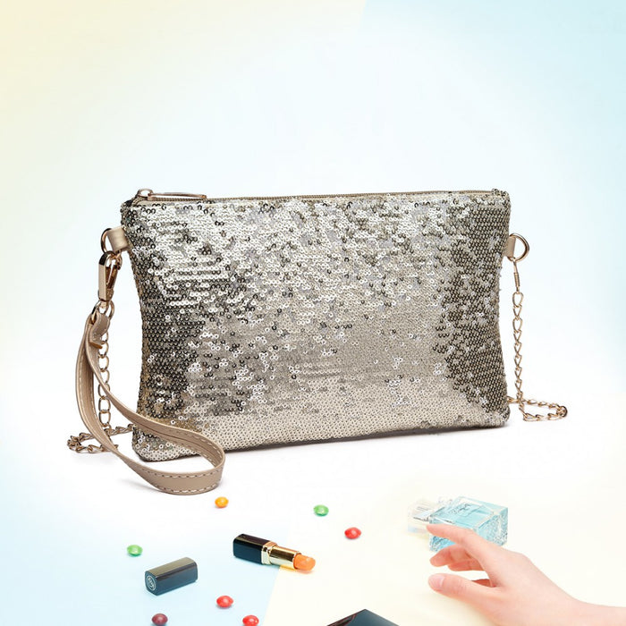Sequins Clutch Evening Bag Light – Gold
