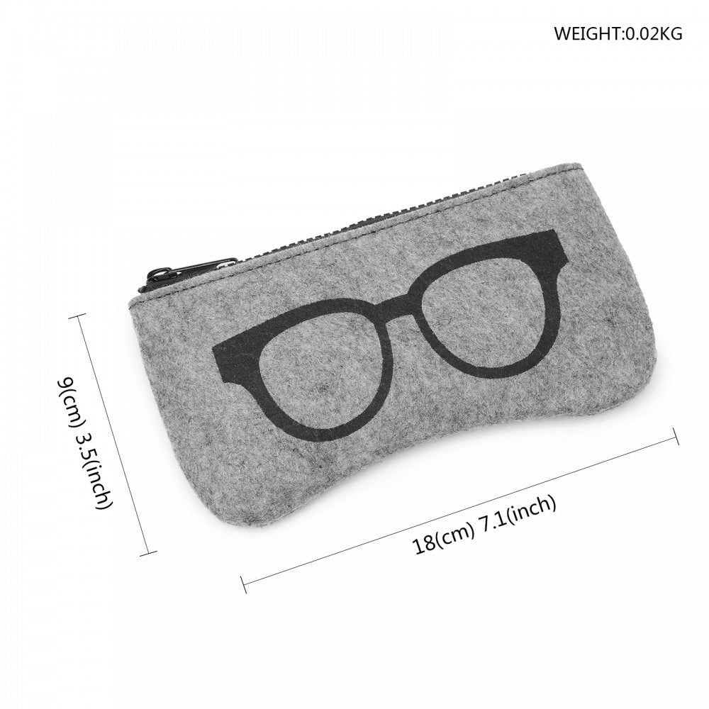 Soft Felt Glasses Case – Grey and Black