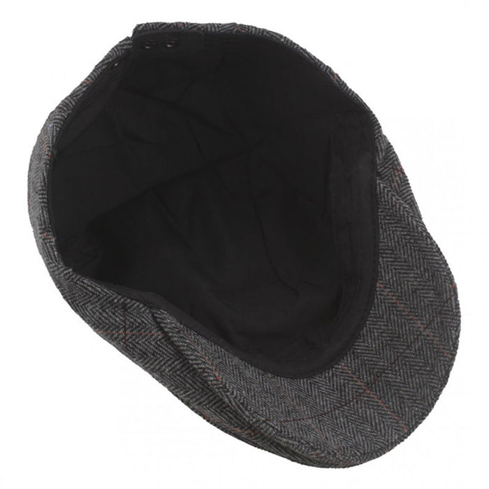 Cap-1 – Men's Newsboy Baker Boy Herringbone Flat Cap Hat – Grey