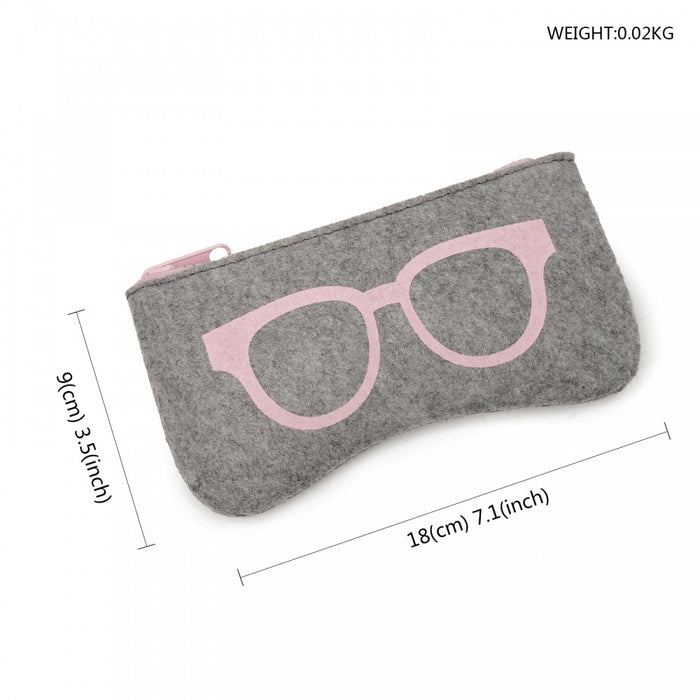 Soft Felt Glasses Case – Grey and Pink