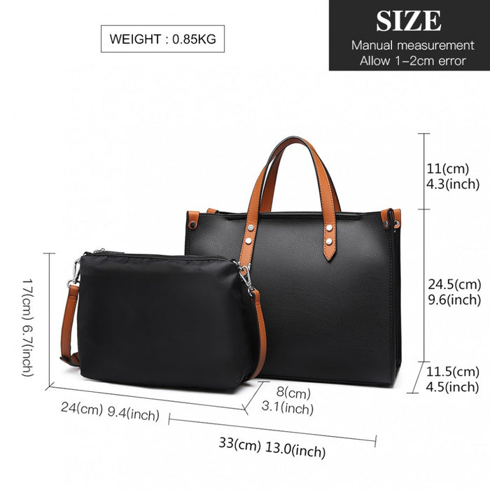 2-Piece Structured Shoulder Bag Set – Back