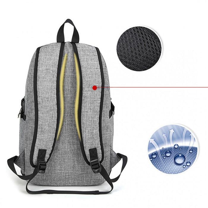 Business Laptop Backpack with USB Charging Port – Grey
