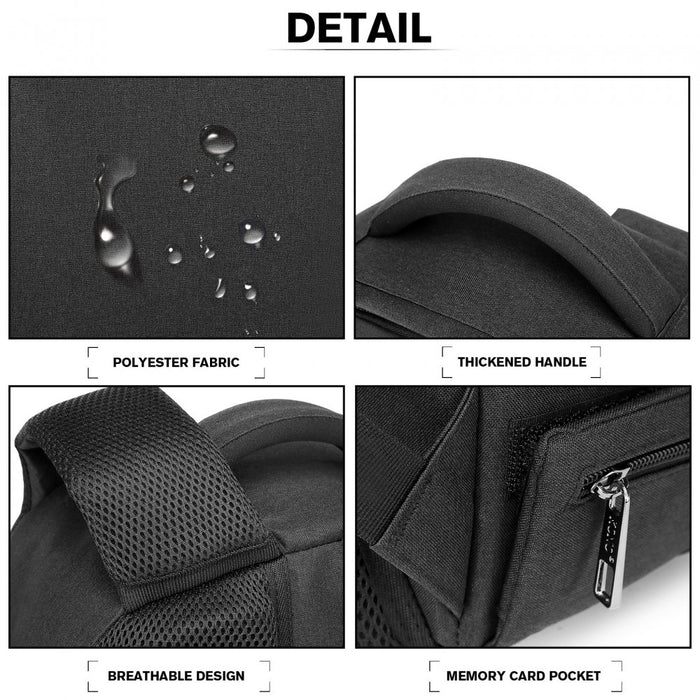 Water-Resistant Shockproof Dslr Camera Backpack – Black