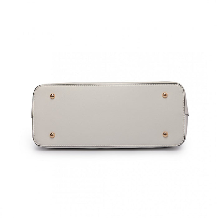 3-Piece Tote Shoulder Bag and Clutch – White