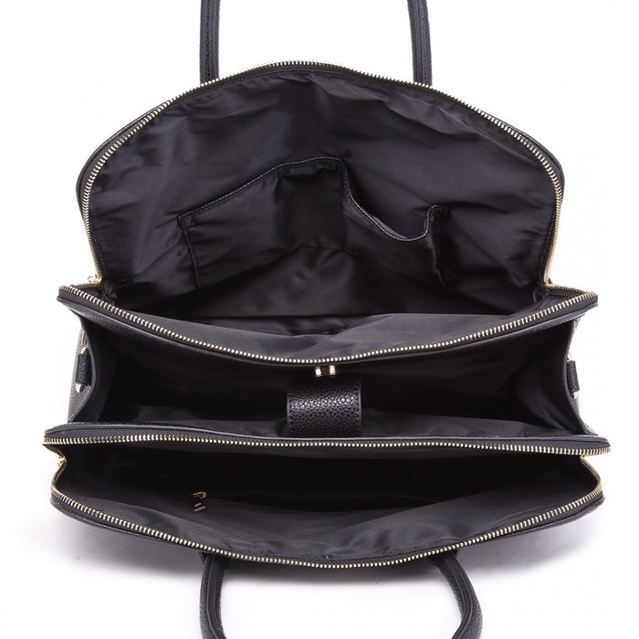 Textured PU Leather Medium Size Classic Tote Bag Shoulder Bag