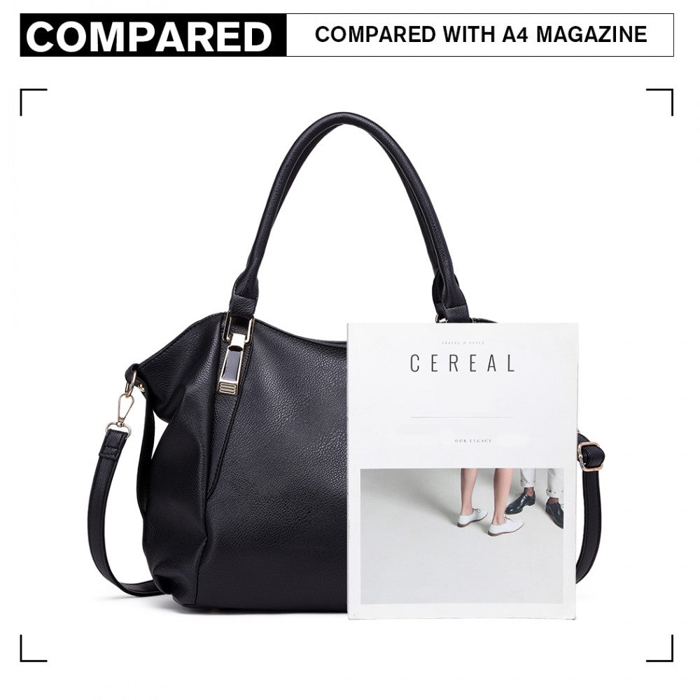 Soft PU Leather Simple Shoulder Bag – Black