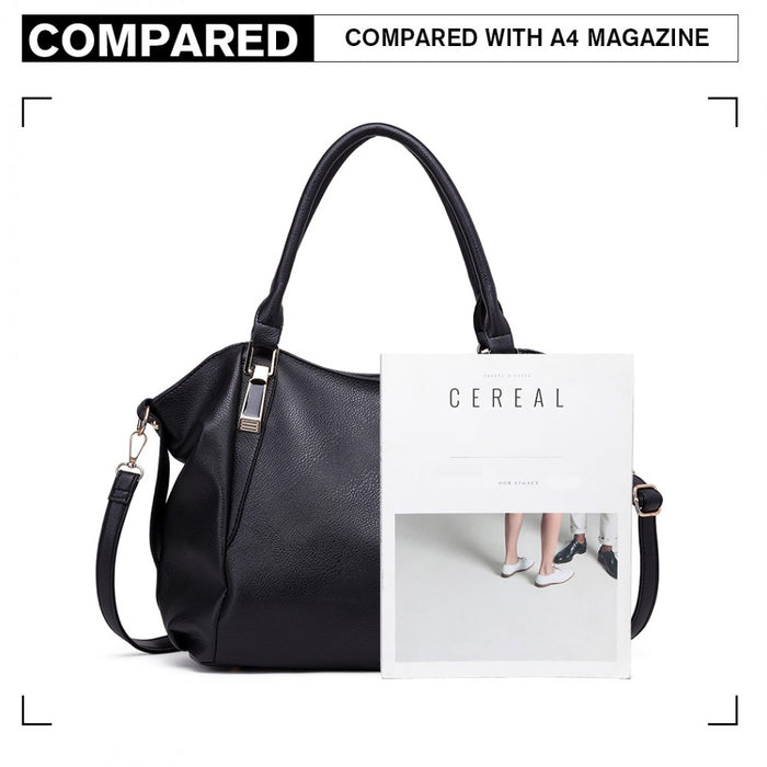 Soft PU Leather Simple Shoulder Bag – Black