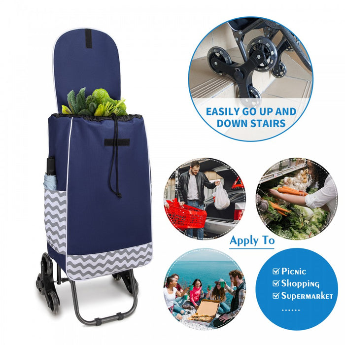 6 Wheel Push Shopping Trolley – EQ2043 – Navy